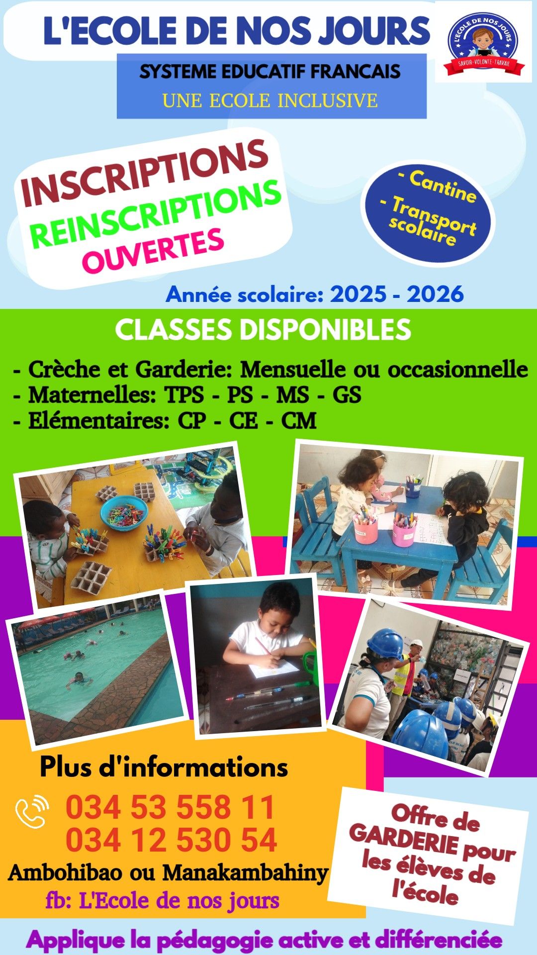 Inscriptions Ouvertes à l’École de Nos Jours pour la Rentrée 2025